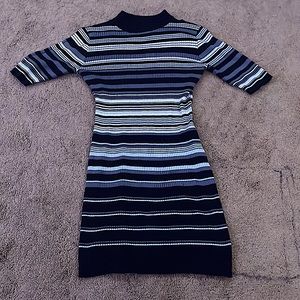 grey,black,and white dress